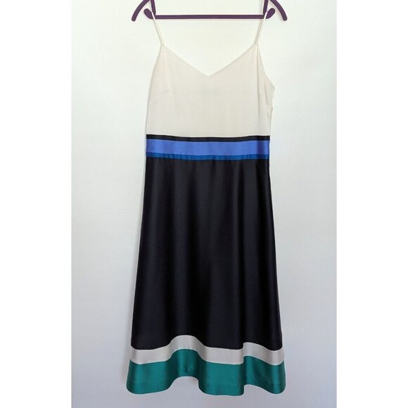 Banana Republic Color Block Midi Summer Sleeveless Dress Sz10 Blue White Green - Picture 3 of 13